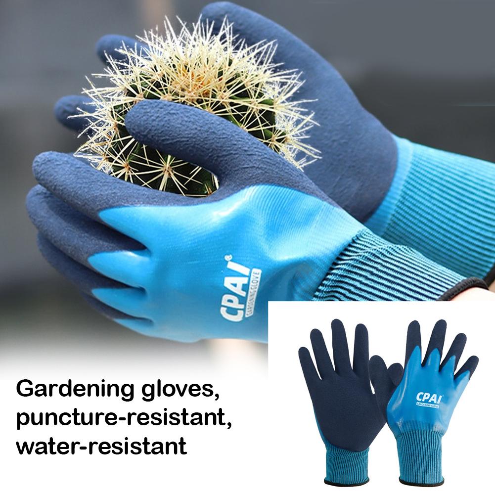 Gardening Glove Waterproof - 耐刃性・防水性のある園芸用手袋、ビーチでの作業、花の植え付け、バラ栽培、除草、庭の手入れに最適