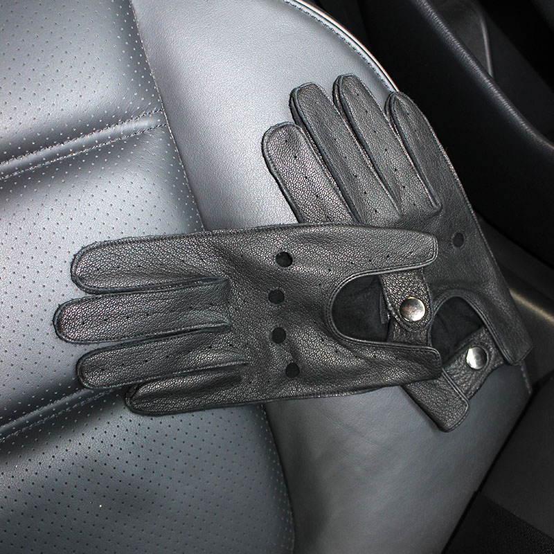 夏運転鹿革フルフィンガーレザー手袋男性用薄型中空裏地なしオー - Leather Driving Glove のレビューと価格