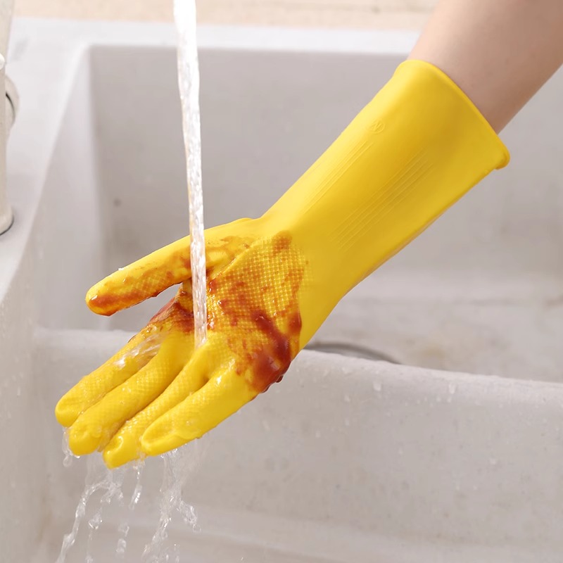 家庭用手袋 3 組、家庭用女性用キッチン掃除用食器ブラシボウ - Dish Glove Rubber のレビューと価格