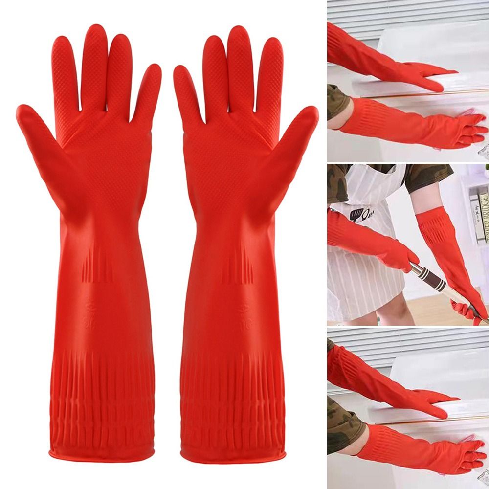 追加の長いカフ付きの頑丈なゴム手袋、安全性の手袋、車の洗濯、 - Dish Glove Rubber のレビューと価格