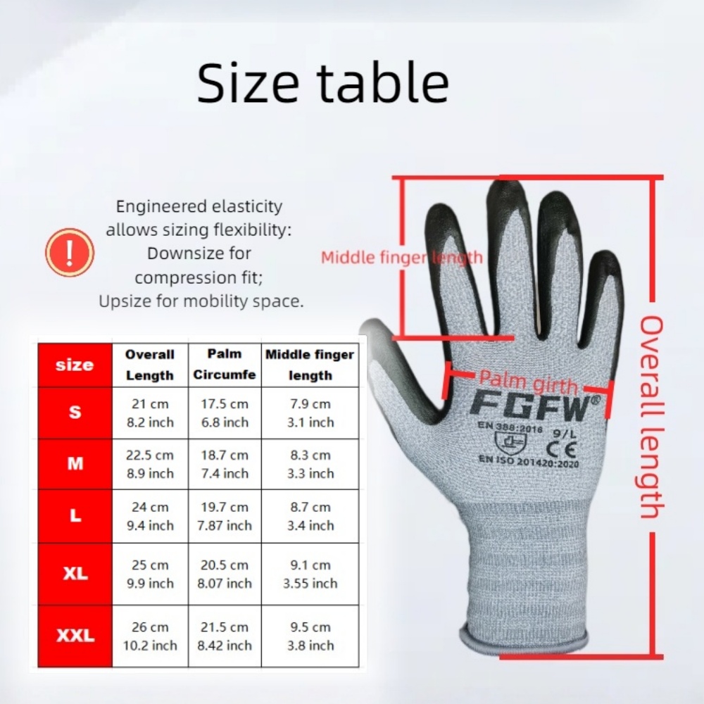 3 ペアのソフト通気性スパンデックス作業手袋、ニトリルゴムグ - Nitrile Mechanic Glove のレビューと価格