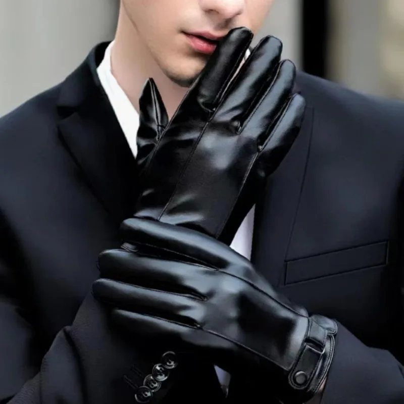 シンプルな高級メンズグローブ PUレザー 防風・防水 暖かい - Leather Driving Glove のレビューと価格