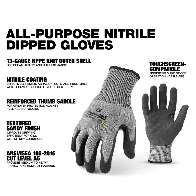 タフビルト TB-P2-112-5-L ニトリル製 超耐摩耗 - Cut Resistant Glove のレビューと価格